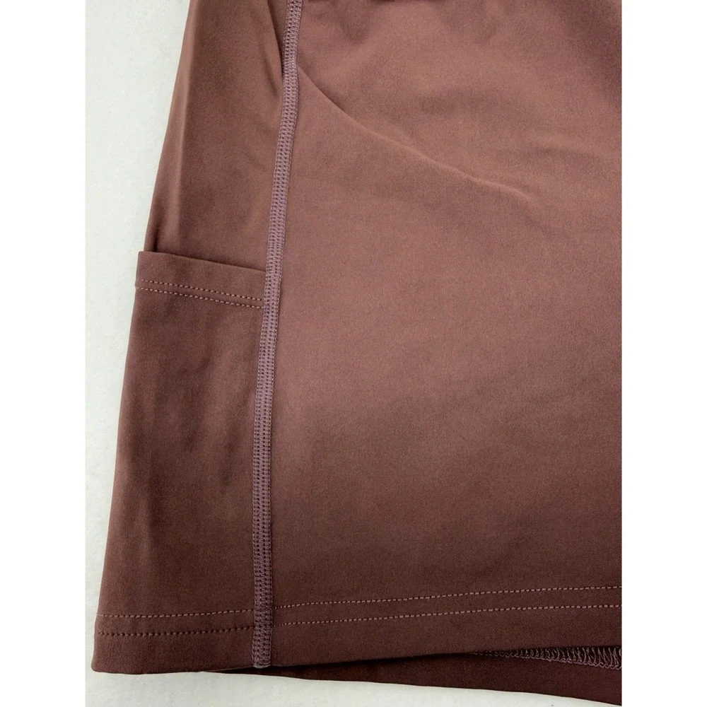 Womens‎ Biker Shorts Size 10 Mauve Pink High Rise Pocket Athletic